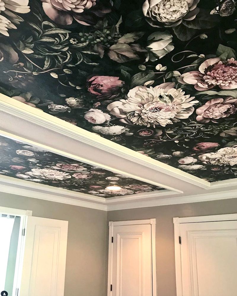 Floral Wallpaper Ceiling