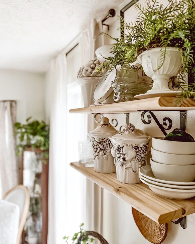 Open Shelving with Vintage Charm