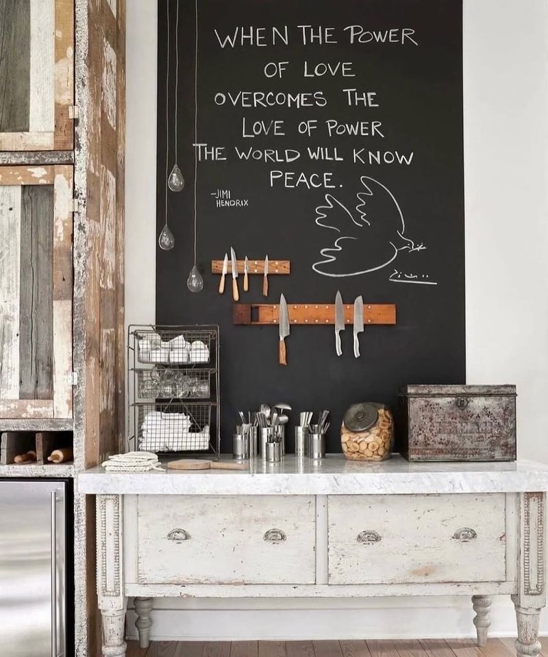 Rustic Chalkboard Wall