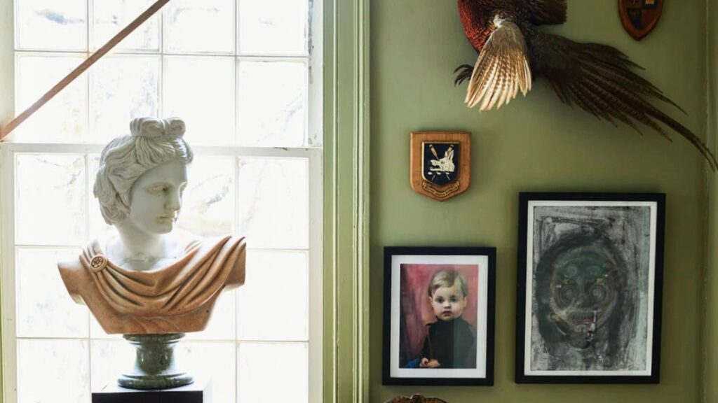 bust in the hallway
