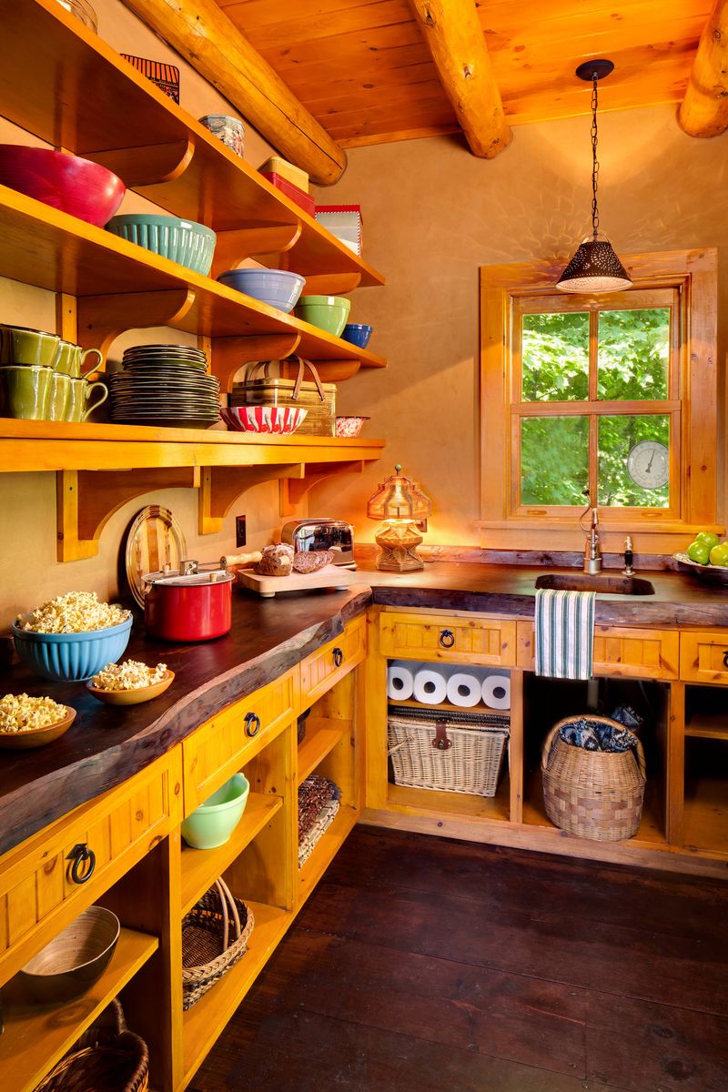 Open Wooden Shelving