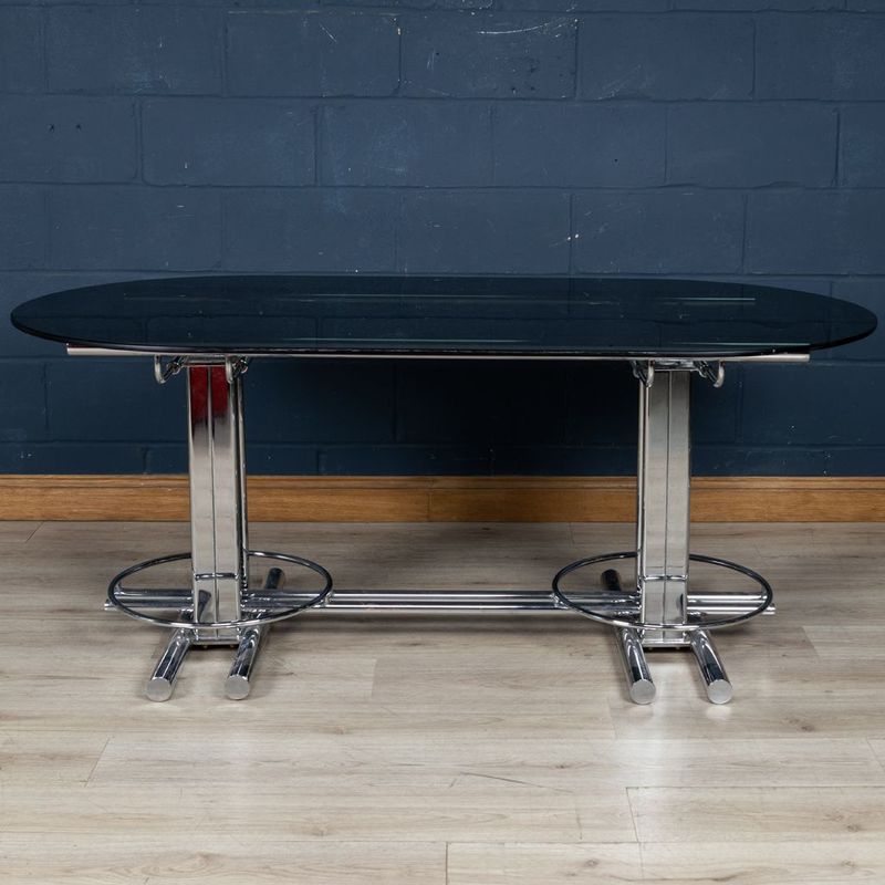 Glass-Top Tables with Chrome Bases
