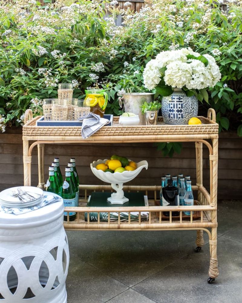 An Outdoor Bar Cart Or Beverage Station