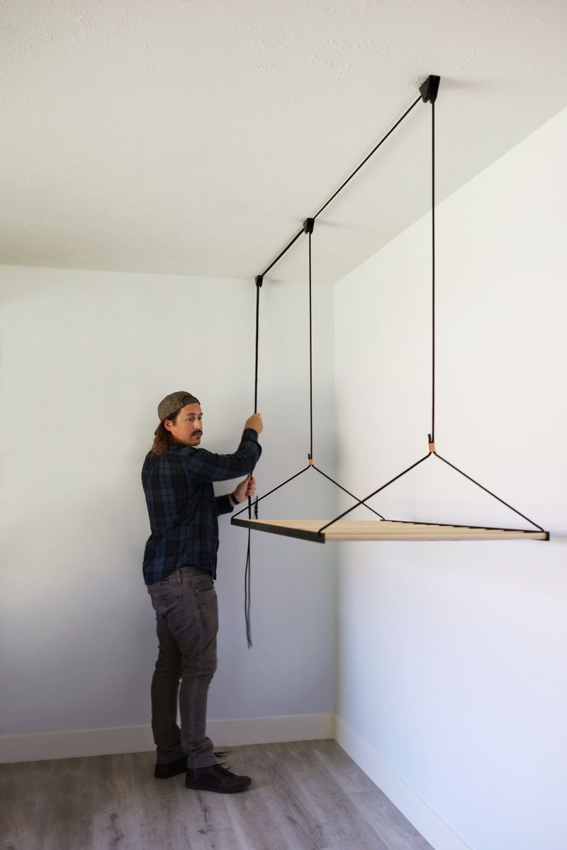 Ceiling-Mounted Clothes Rack