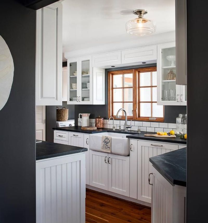 Beadboard cabinets