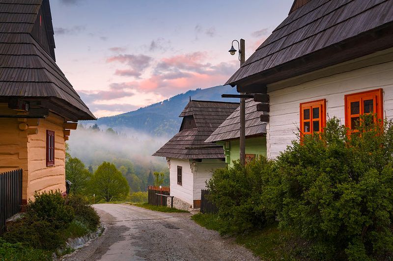 Wooden log‑house in Vlkolínec, Slovakia