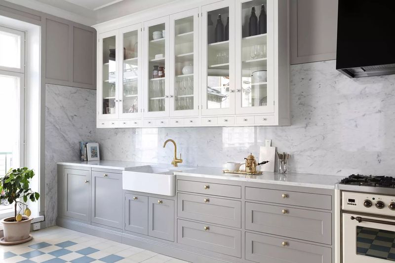 Glass-front cabinets