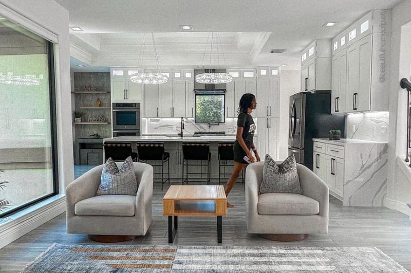Placing heavy furniture blocking pathways