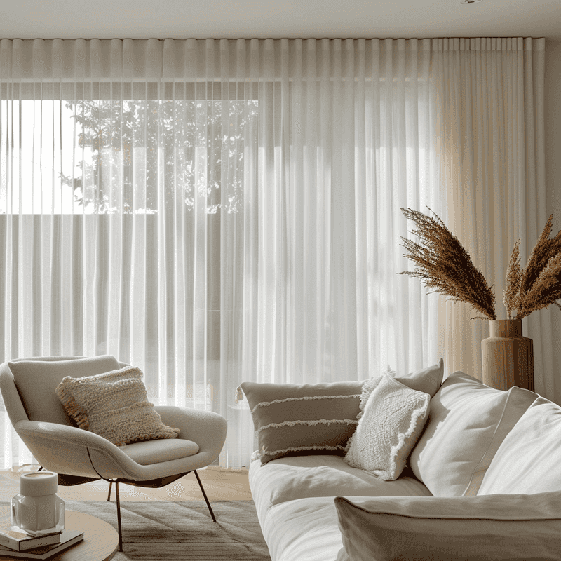 Hang breezy white curtains