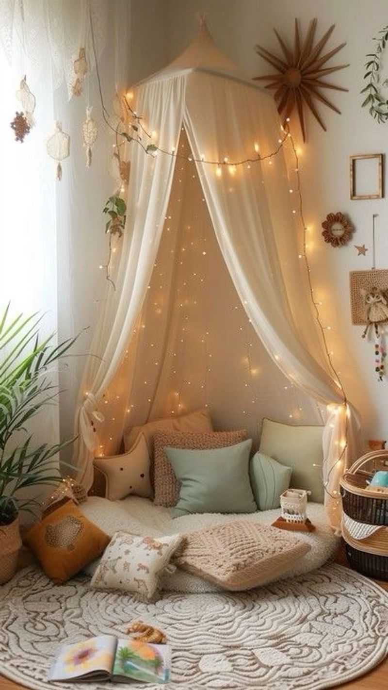Whimsical Reading Nook with Floor Cushions