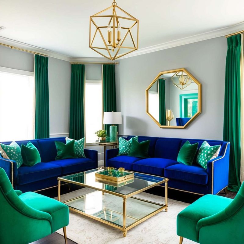 Emerald and Sapphire Living Rooms