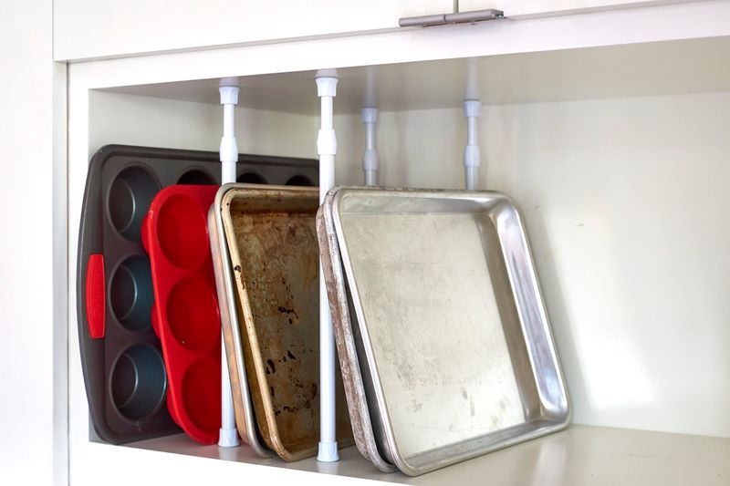 Tension Rods for Vertical Bakeware Storage