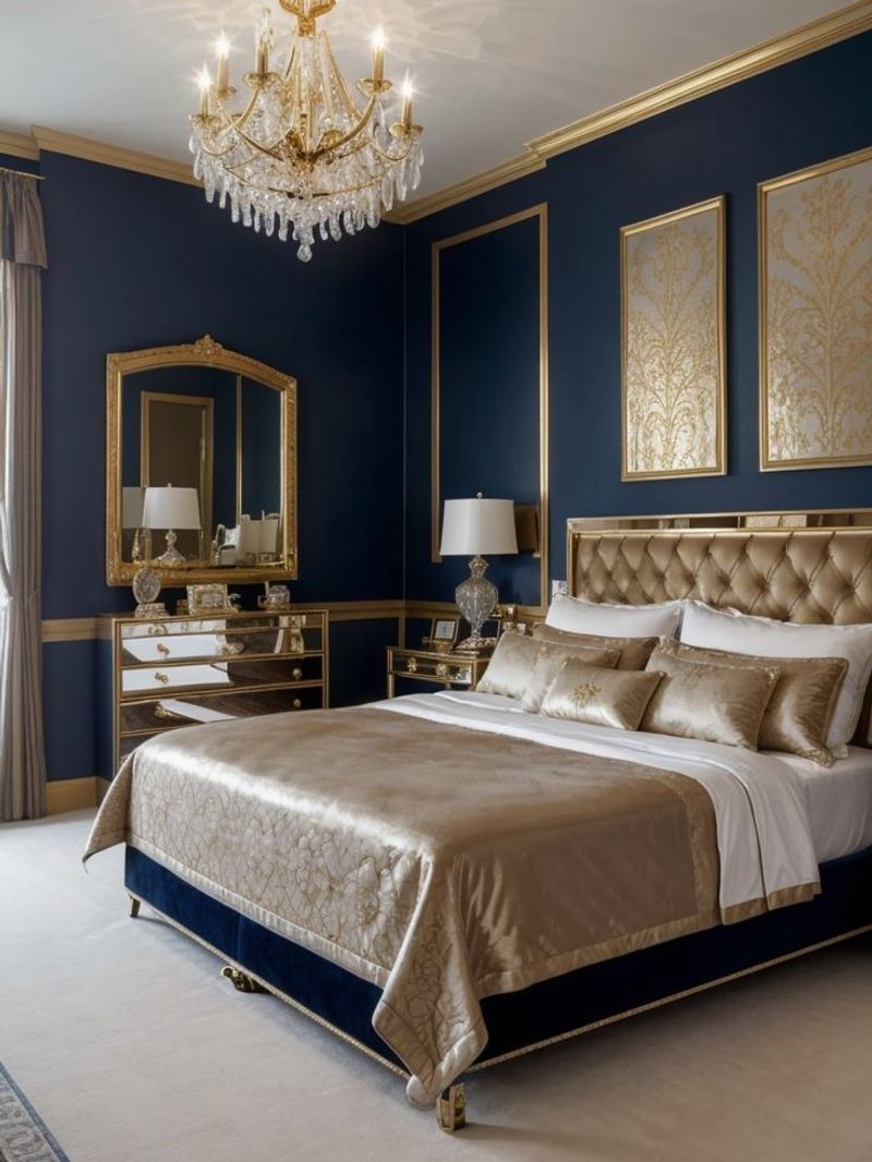 Navy and Gold Walls
