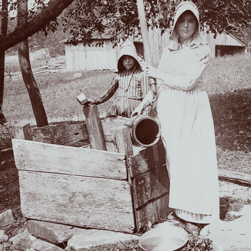 Children Hauling Water From A Distant Well