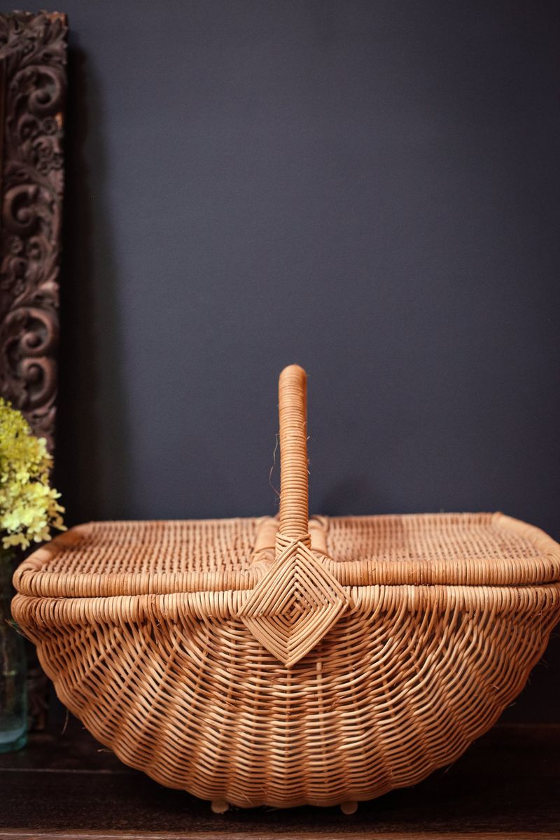 Wicker Picnic Basket Display