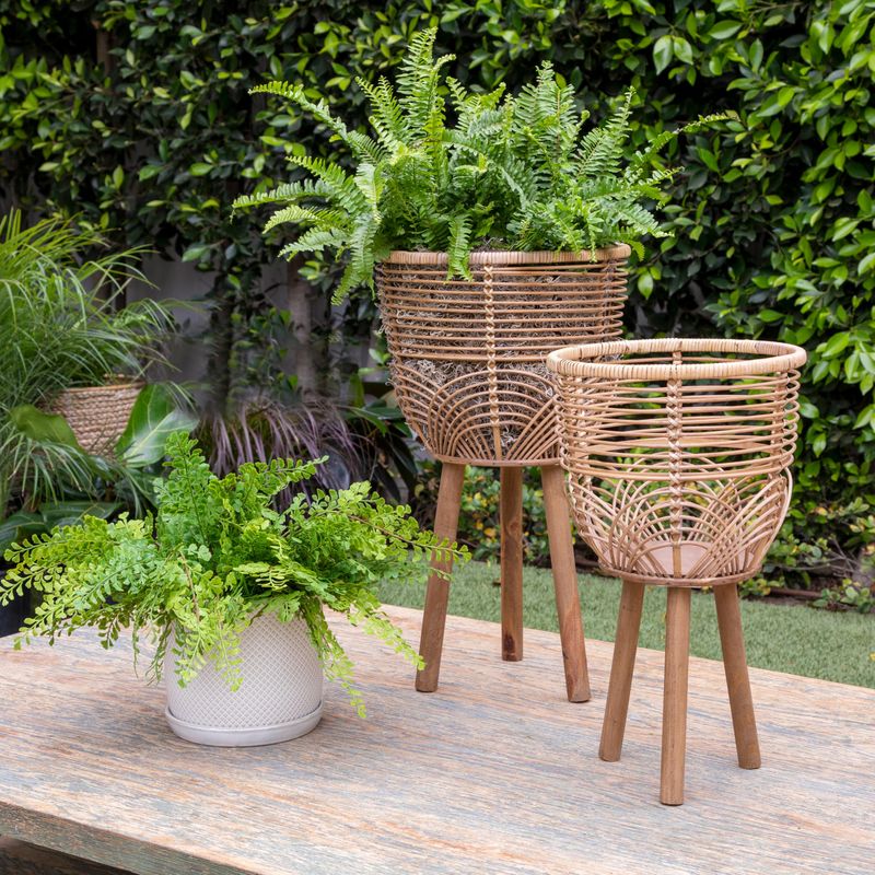 Wicker Plant Stand Collection