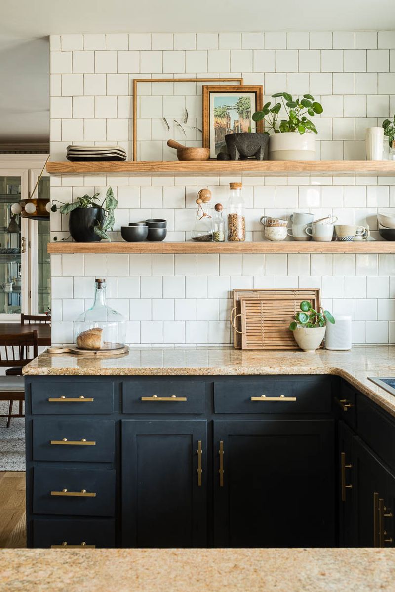 Floating Shelf Above Upper Cabinets