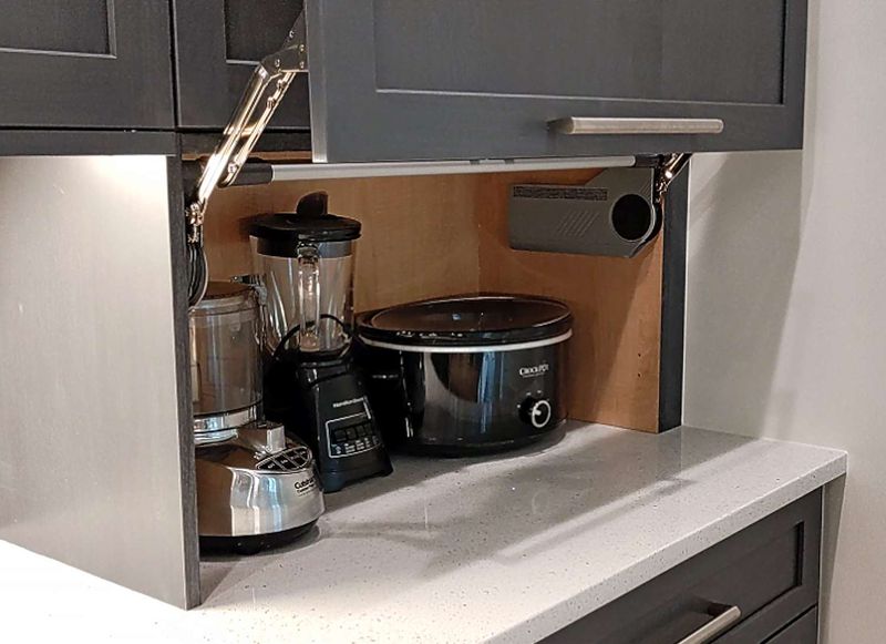 Small Appliance Garage Behind Lift-Up Door