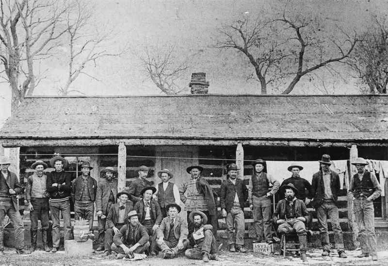 Settlers Gathered For A Barn Raising