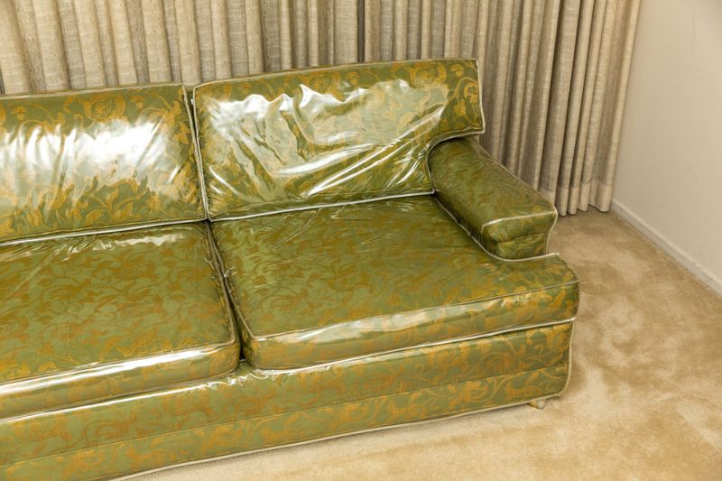 Plastic-covered sofas