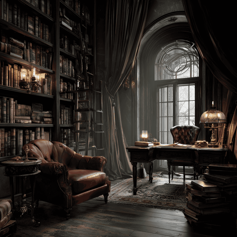 Floor-To-Ceiling Bookshelves In Ebony