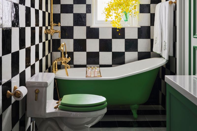 Brass bathroom fixtures