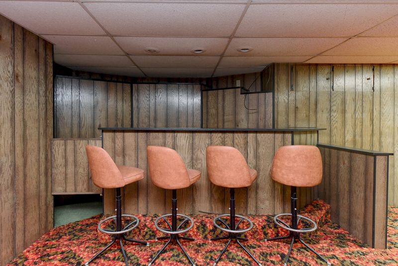 Wall-to-wall wood paneling