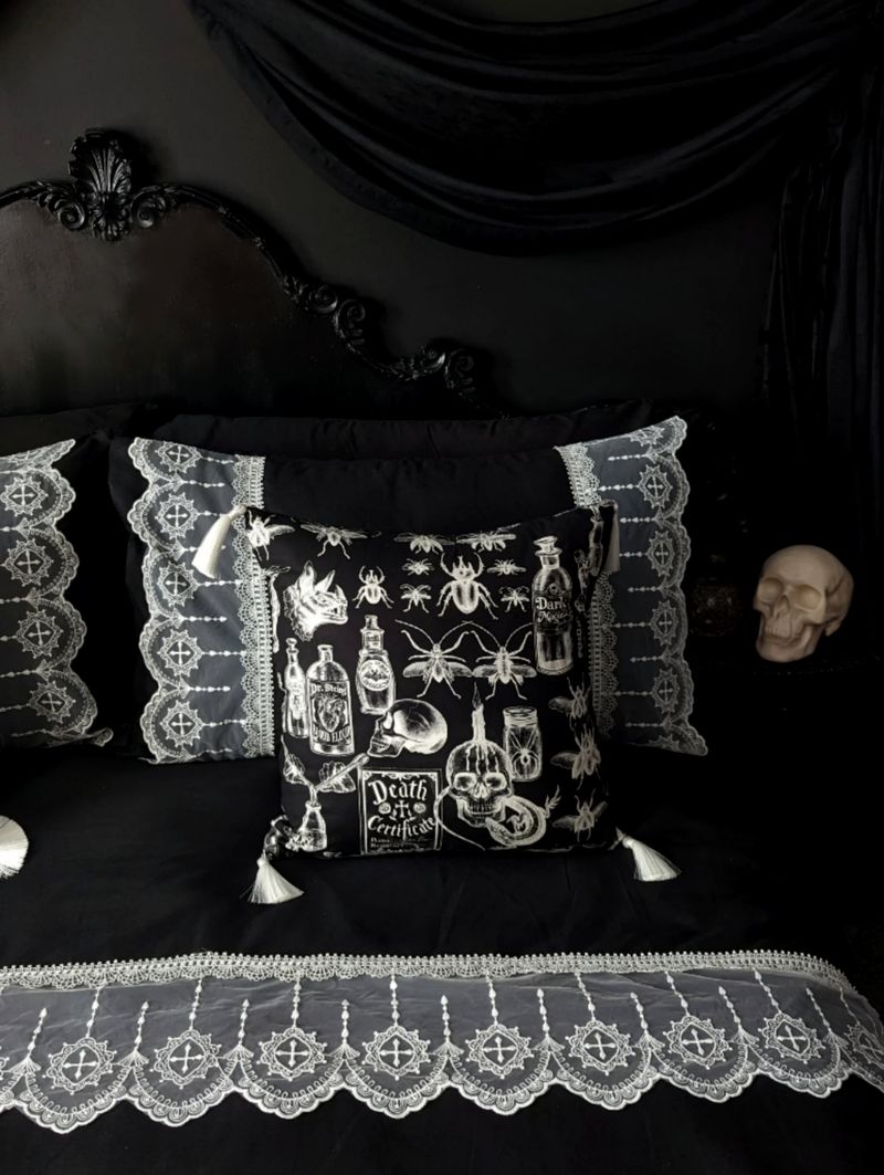 Black Lace Bedding And Pillows