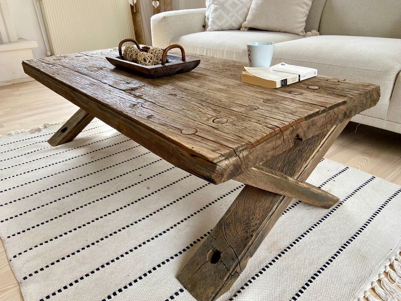 Furniture built by hand from salvaged wood