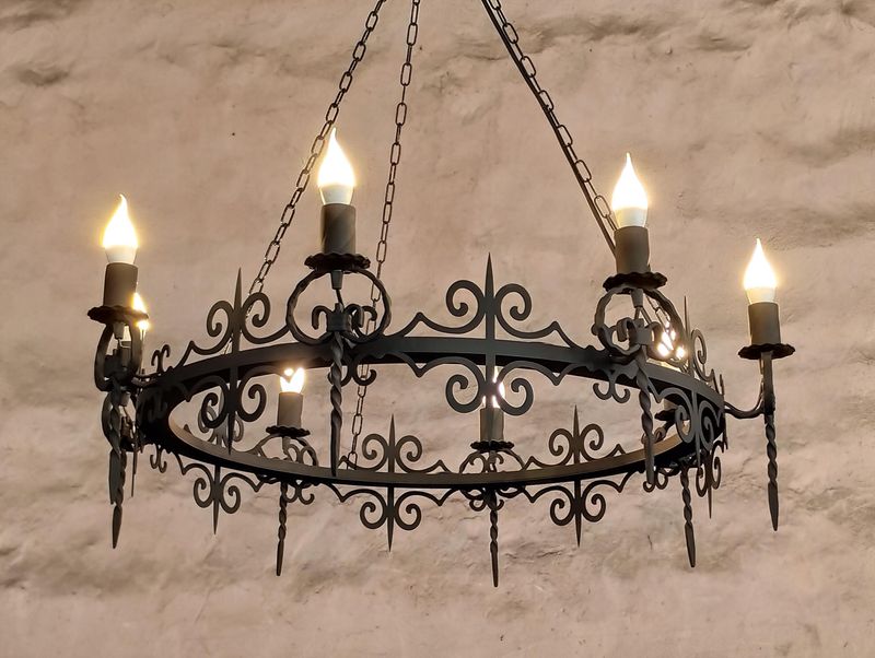 Candlelit Iron Chandelier