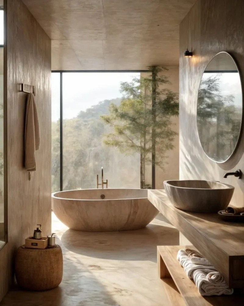 Earth-Toned Bathrooms